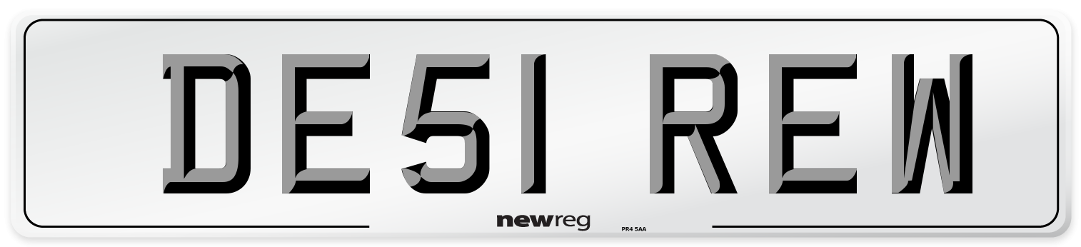 DE51 REW Number Plate from New Reg